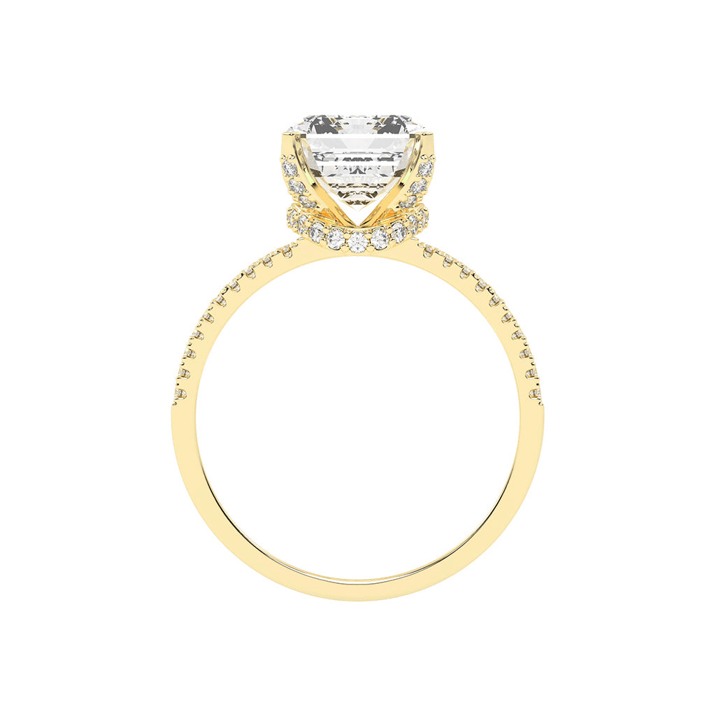 Alurene Split Shank Emerald Cut Classic Lab Diamond Ring