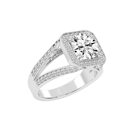 Elureva Split Shank Round Cut Classic Lab Diamond Ring