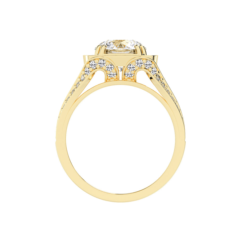 Elureva Split Shank Round Cut Classic Lab Diamond Ring