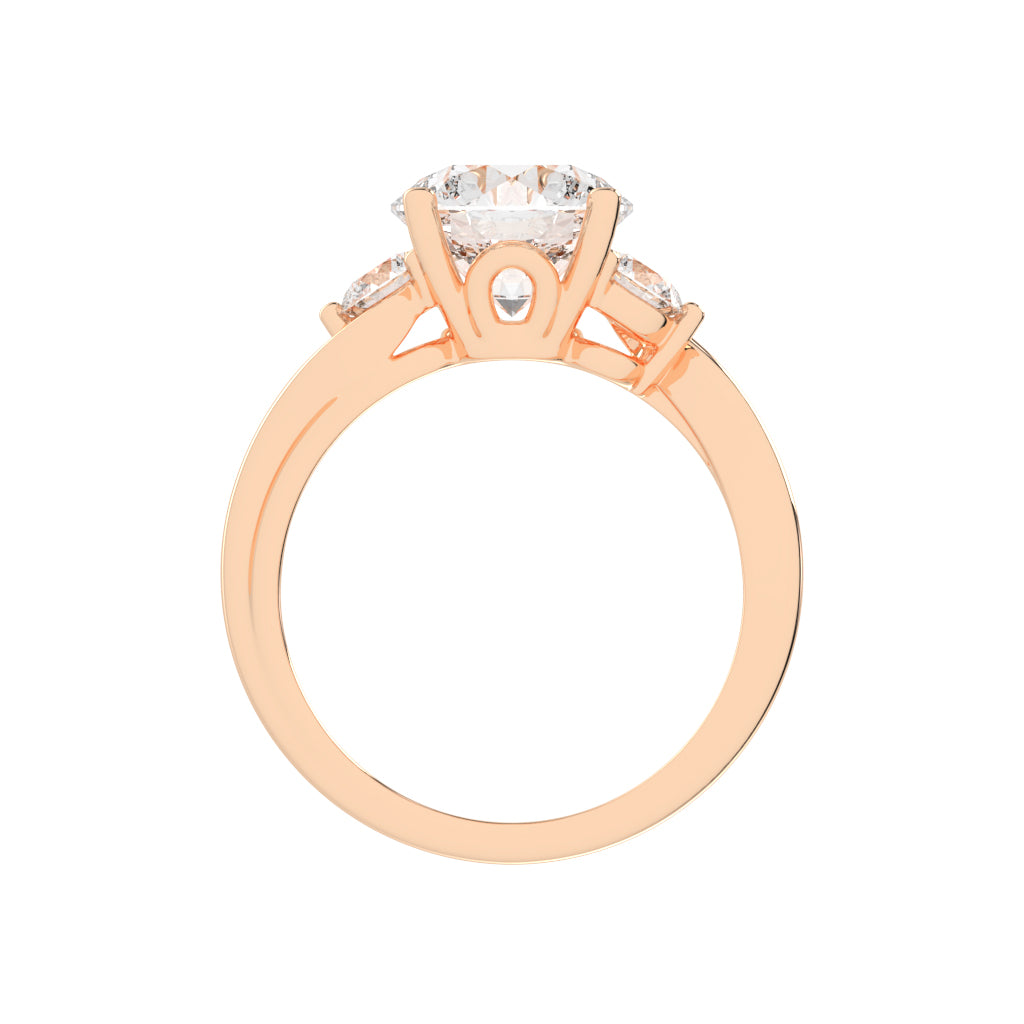 Triavara Four Prong Round Cut Lab Diamond Ring