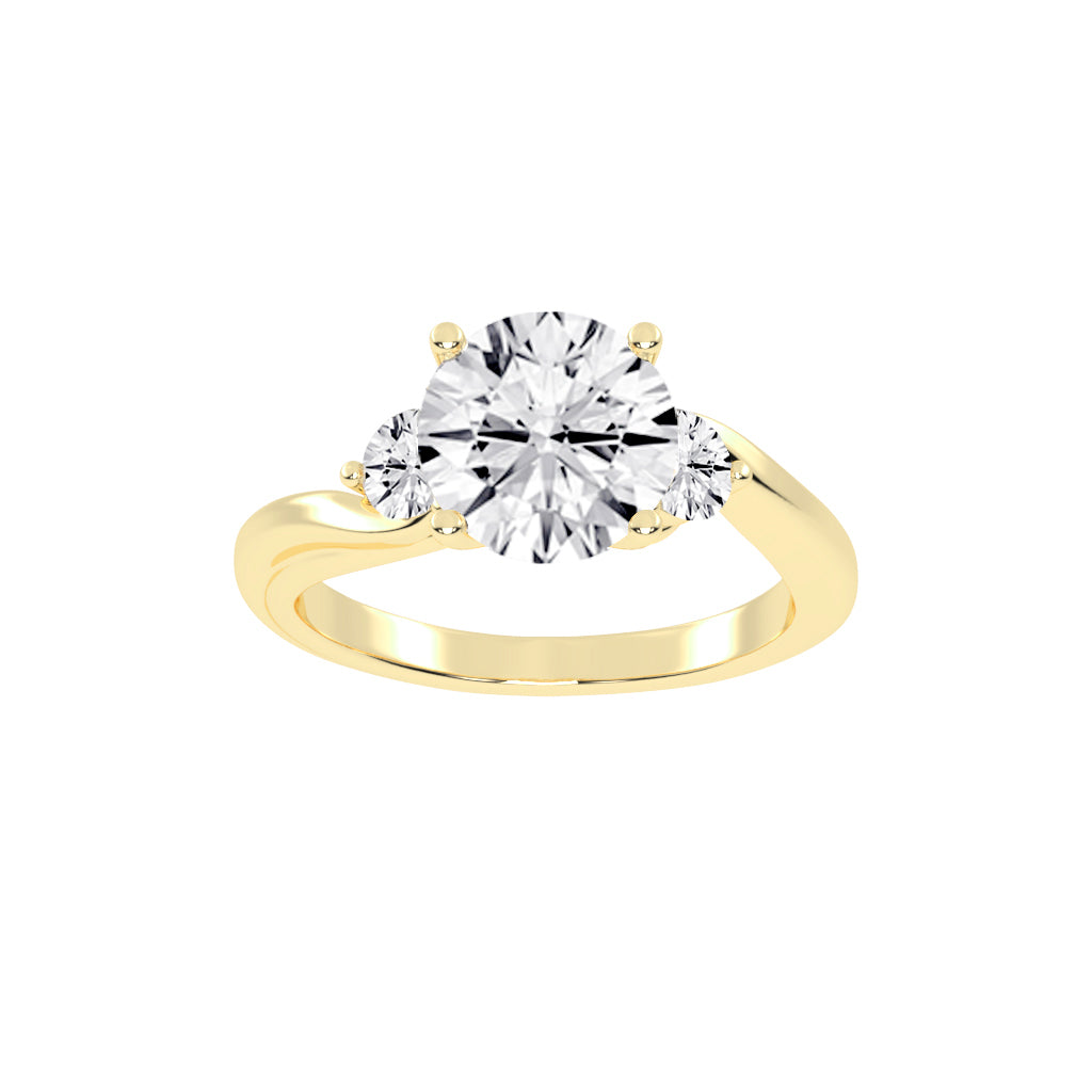Triavara Four Prong Round Cut Lab Diamond Ring