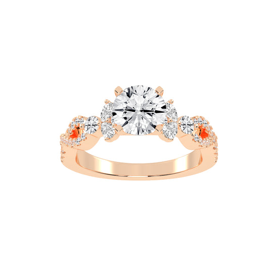 Crystalia Bezel Round Cut Classic Lab Diamond Ring