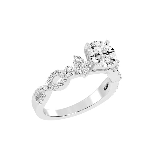 Crystalia Bezel Round Cut Classic Lab Diamond Ring