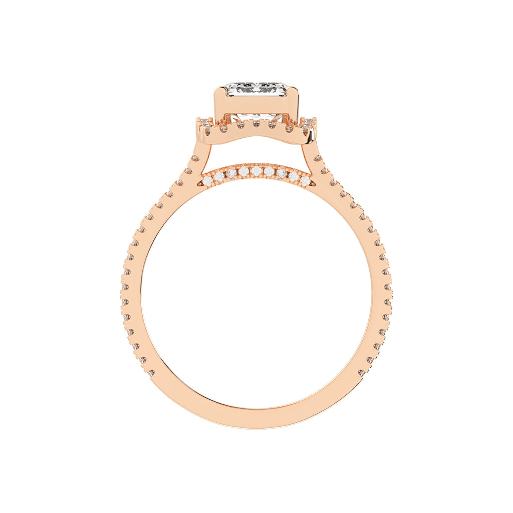 Vitrana Split Shank Emerald Cut Classic Lab Diamond Ring