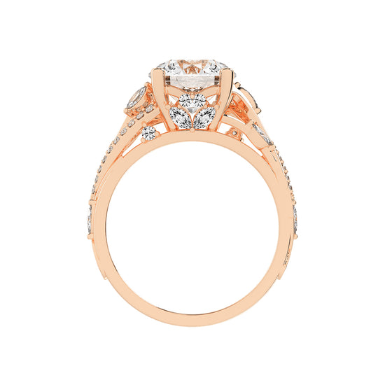 Excellia Braided Round Cut Classic Lab Diamond Ring