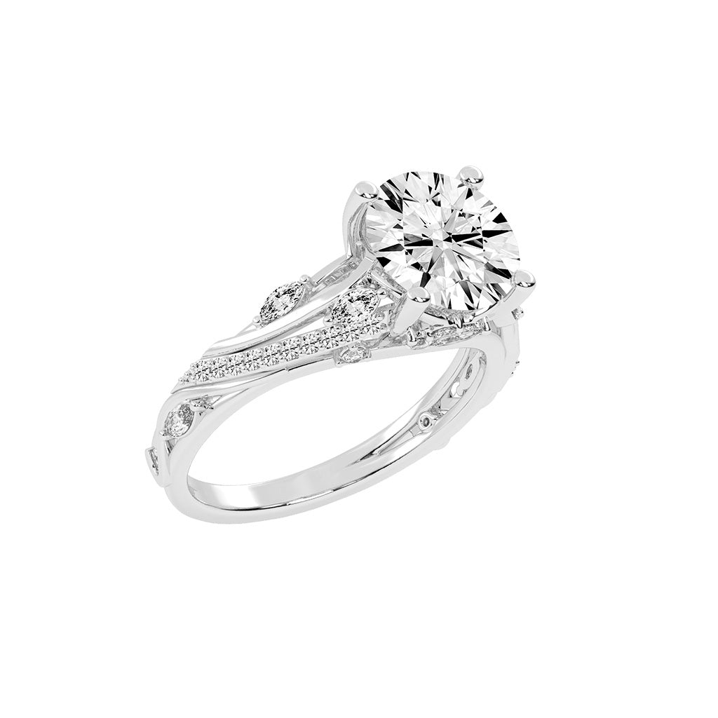 Excellia Braided Round Cut Classic Lab Diamond Ring
