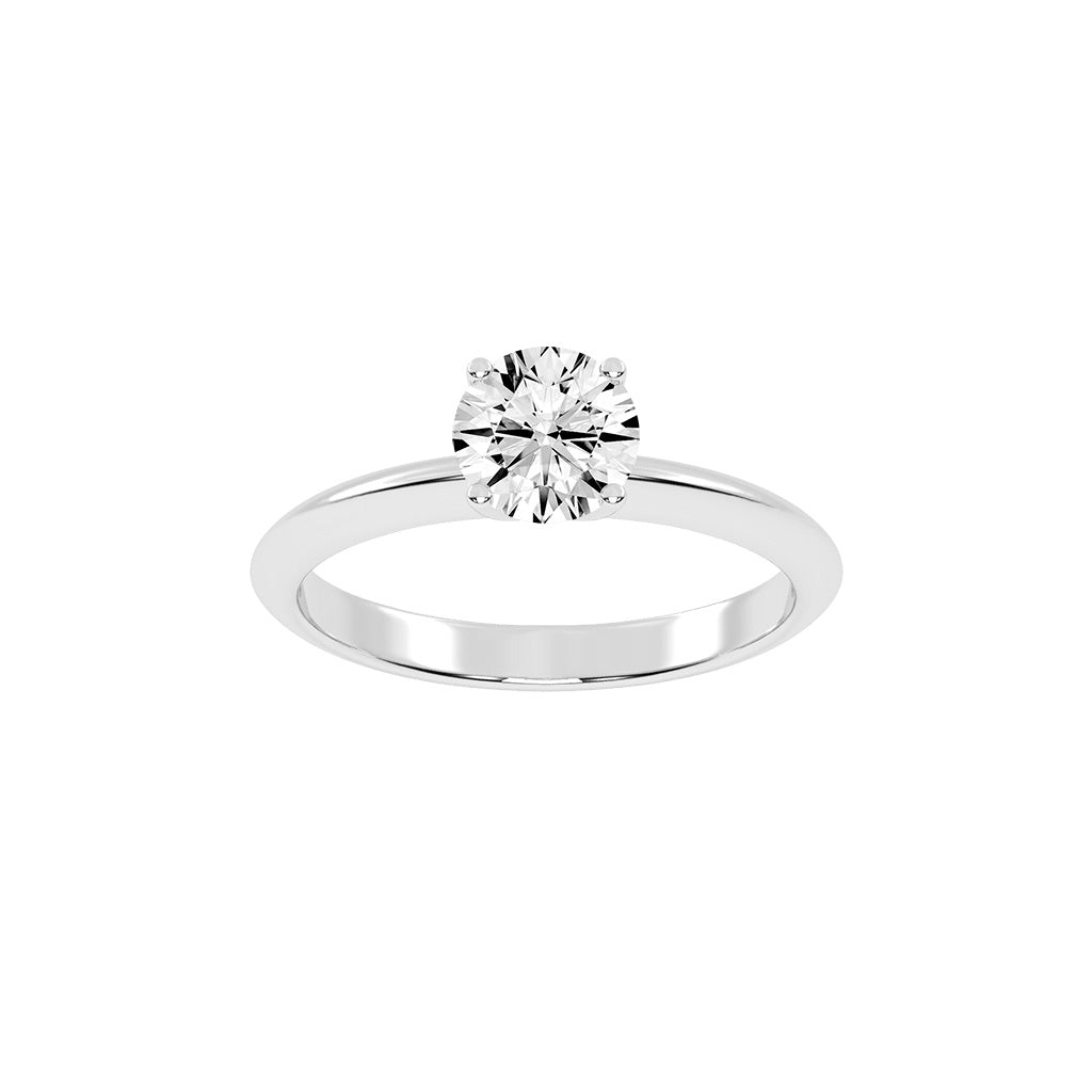 Solique Four Prong Round Cut Solitaire Lab Diamond Ring
