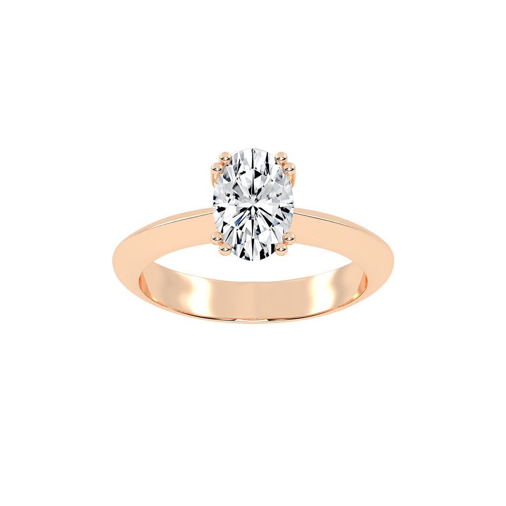 Solifaire Double Prong Oval Cut Solitaire Lab Diamond Ring