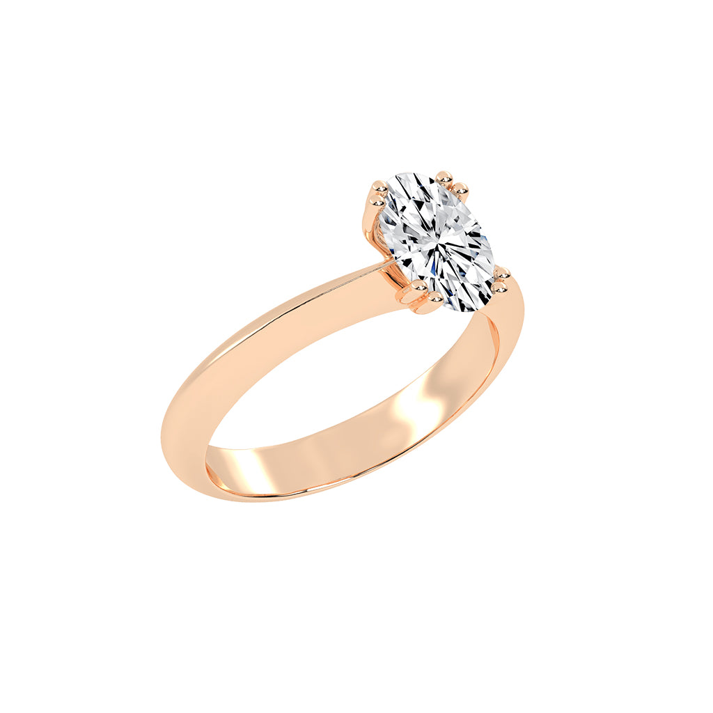 Solifaire Double Prong Oval Cut Solitaire Lab Diamond Ring