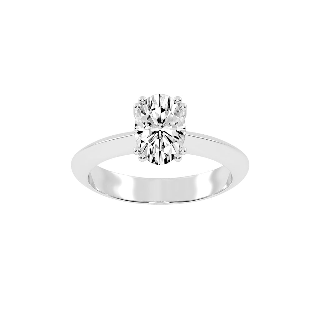 Solifaire Double Prong Oval Cut Solitaire Lab Diamond Ring