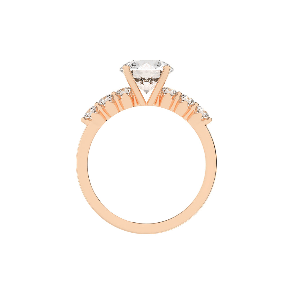 Solurille Side Stones Round Cut Lab Diamond Ring