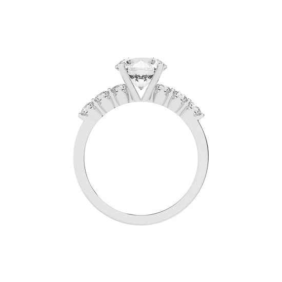 Solurille Side Stones Round Cut Lab Diamond Ring