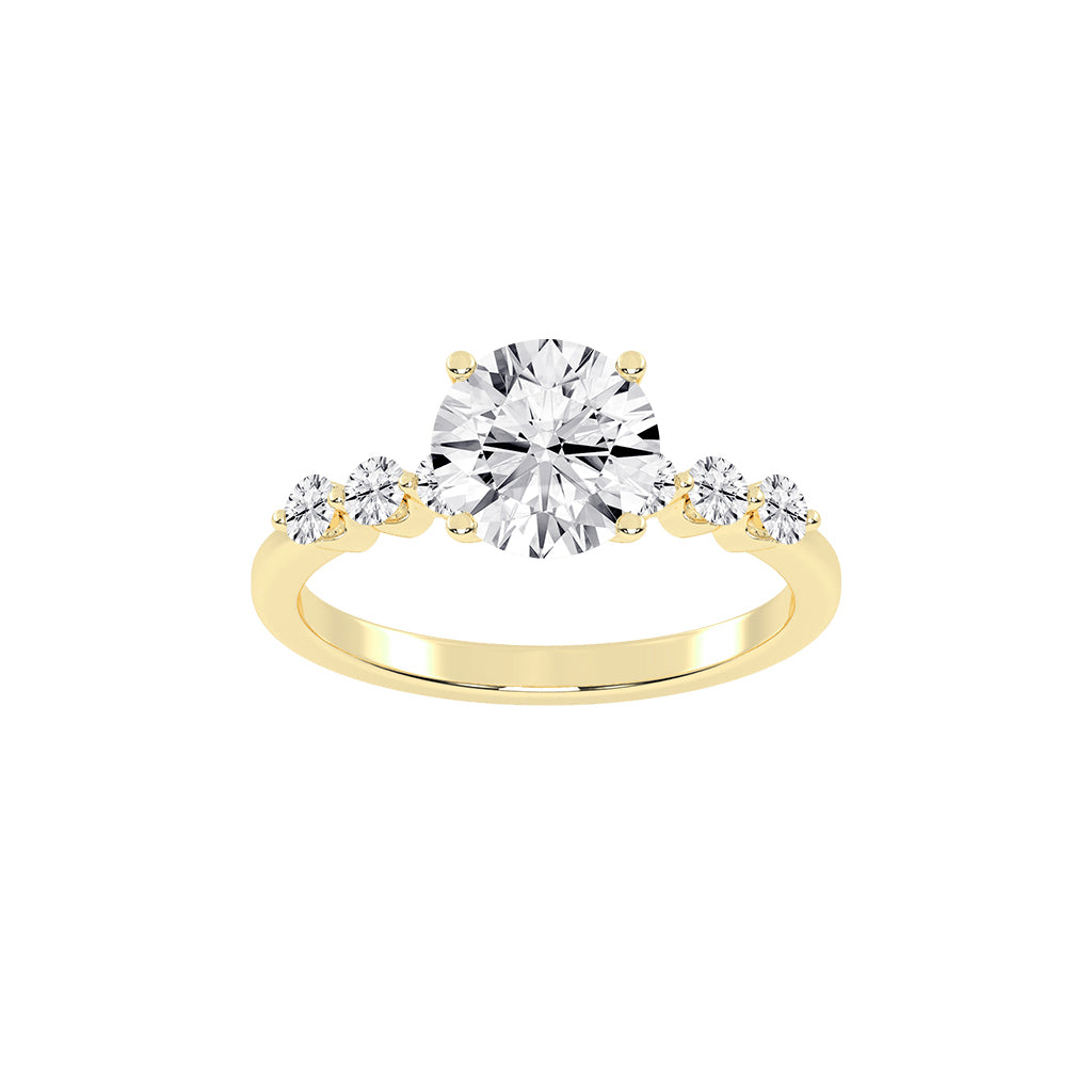 Solurille Side Stones Round Cut Lab Diamond Ring