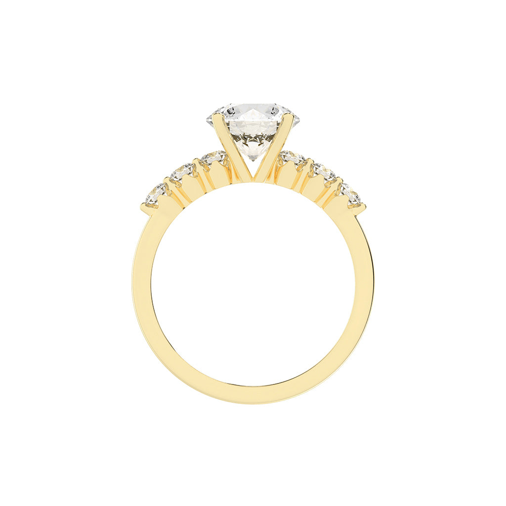 Solurille Side Stones Round Cut Lab Diamond Ring