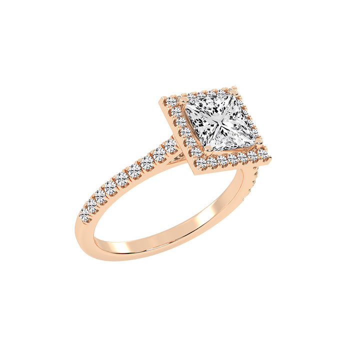 Diamaleon  Princess Cut Halo Lab Diamond Ring