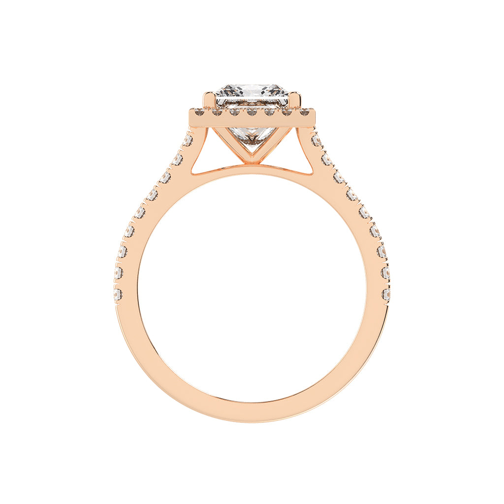 Diamaleon  Princess Cut Halo Lab Diamond Ring