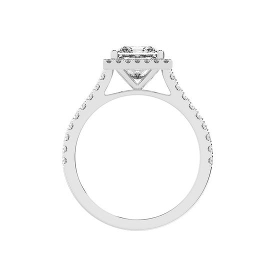Diamaleon  Princess Cut Halo Lab Diamond Ring