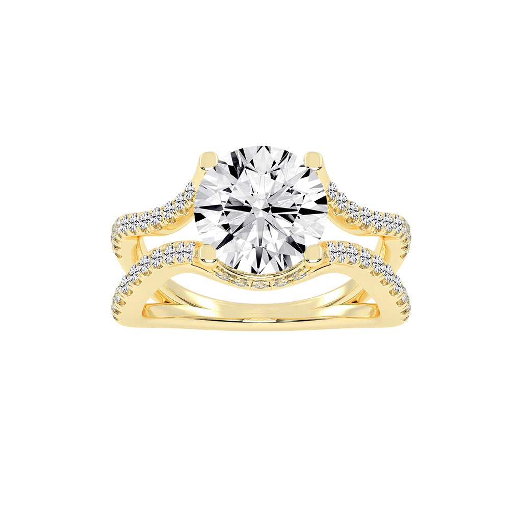 Brivona  Split Shank Round Cut Lab Diamond Ring
