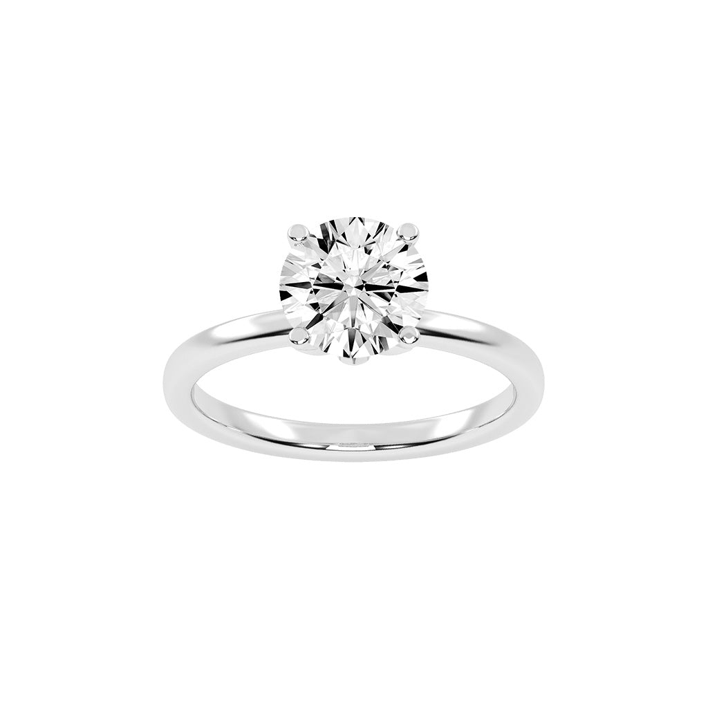Solifra Four Prong Decorative Round Cut Lab Diamond Ring