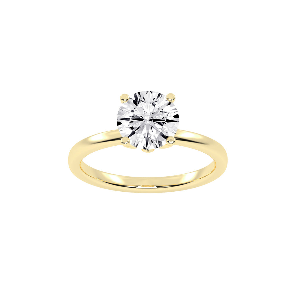 Solifra Four Prong Decorative Round Cut Lab Diamond Ring