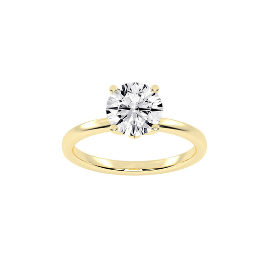 Solifra Four Prong Decorative Round Cut Lab Diamond Ring