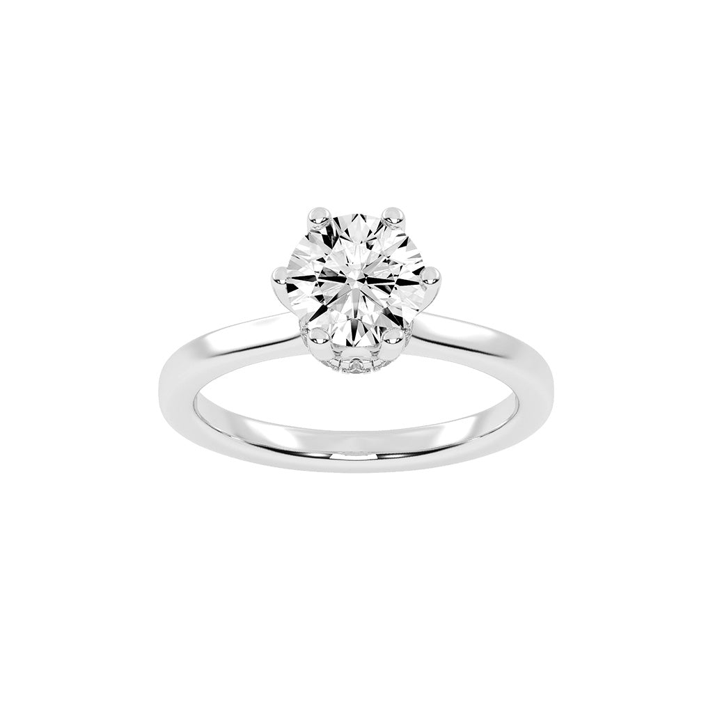 Soliterna Six Prong Round Solitaire Lab Diamond Ring
