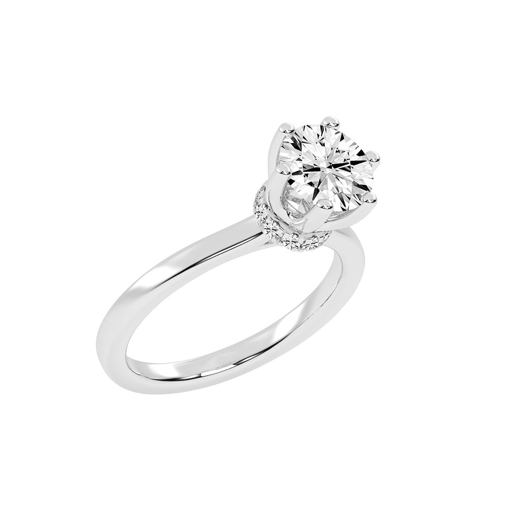 Soliterna Six Prong Round Solitaire Lab Diamond Ring