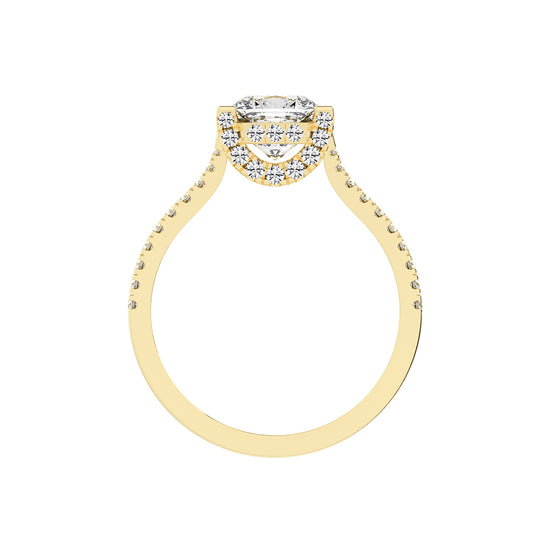 Evrylle  Split Shank Cushion Cut Classic Lab Diamond Ring