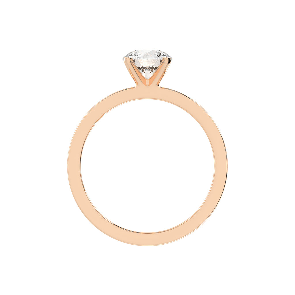 Solairne Gypsy Flush Round Cut Lab Diamond Ring