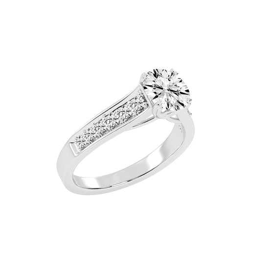 Harmonelle Round Cut Engagement Lab Diamond Ring