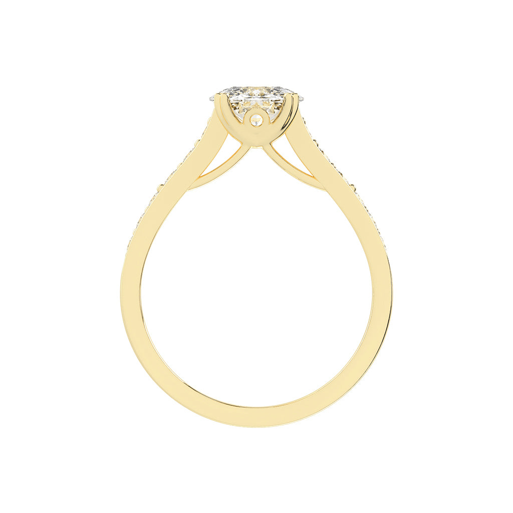 Harmonelle Round Cut Engagement Lab Diamond Ring