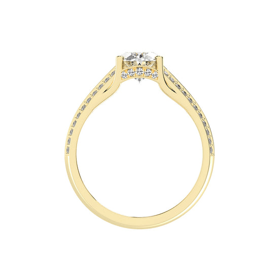 Diamyside Oval Cut Side Stone Lab Diamond Ring