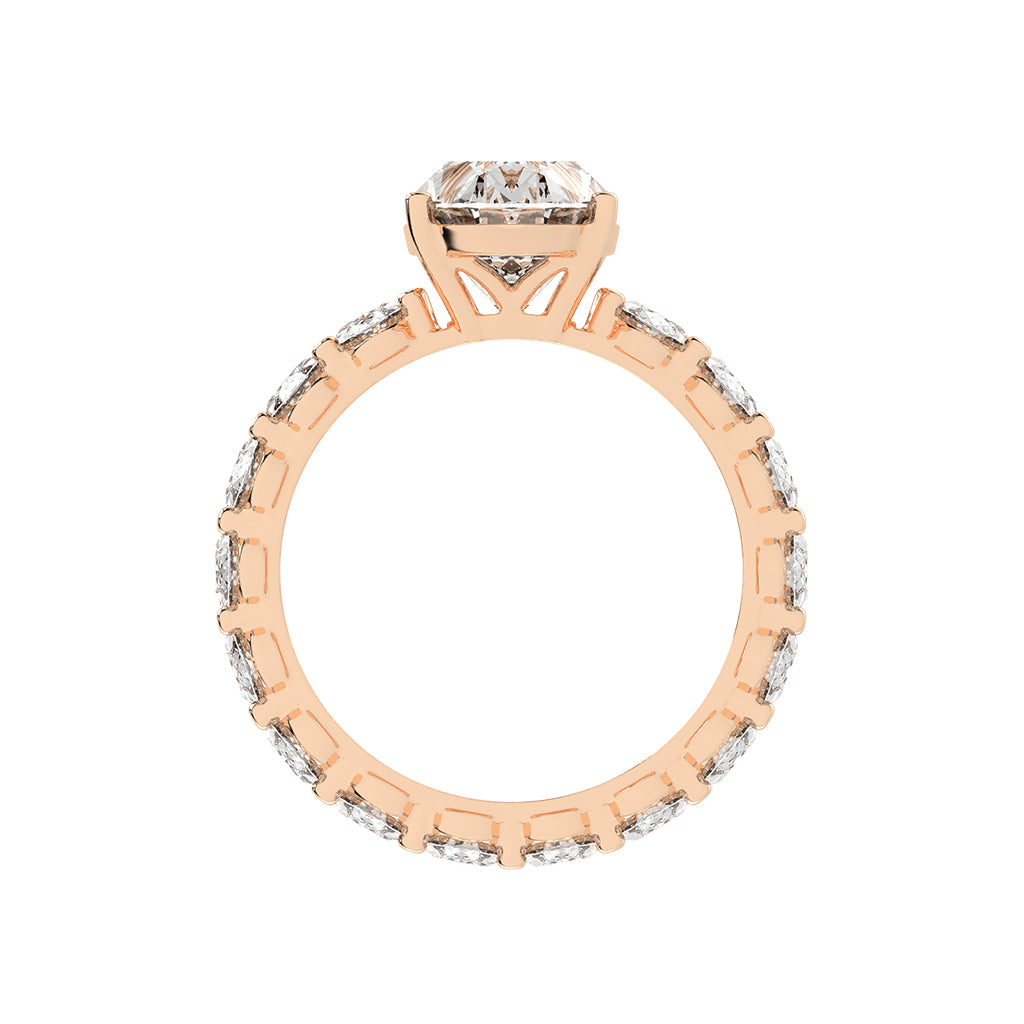 Diameer Oval Cut Side Stone Lab Diamond Ring