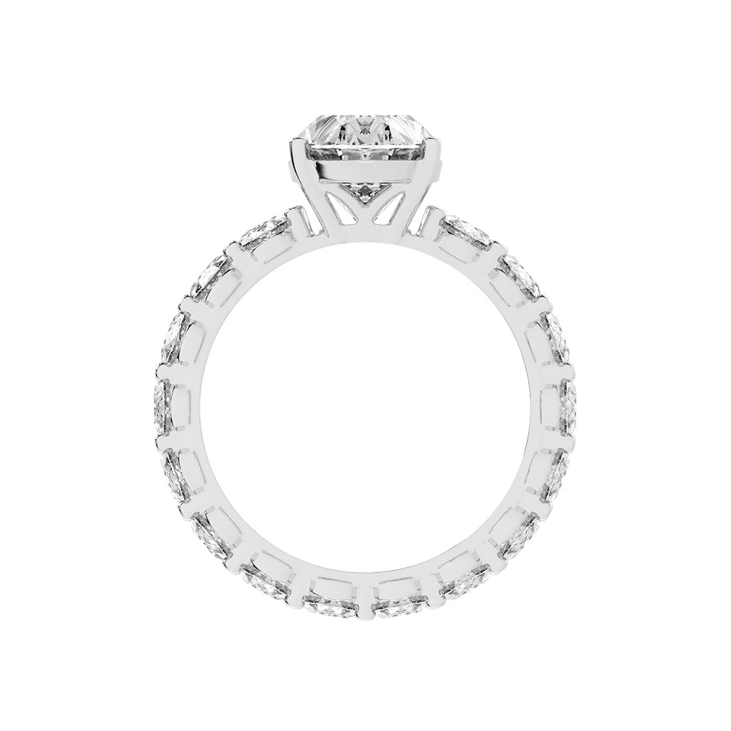 Diameer Oval Cut Side Stone Lab Diamond Ring