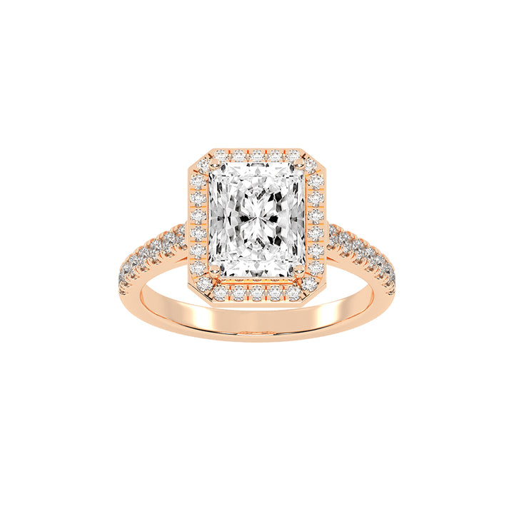 Haliqueva Radiant Cut Halo Lab Diamond Ring