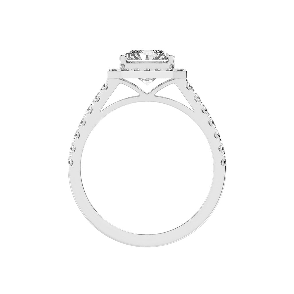 Haliqueva Radiant Cut Halo Lab Diamond Ring