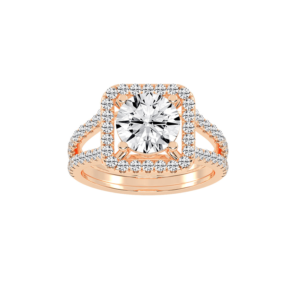 Elegiance Split Shank Round Cut Classic Lab Diamond Ring