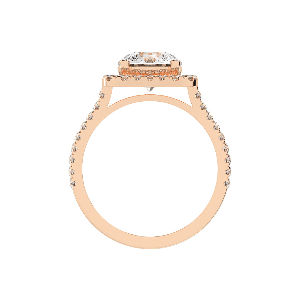 Elegiance Split Shank Round Cut Classic Lab Diamond Ring