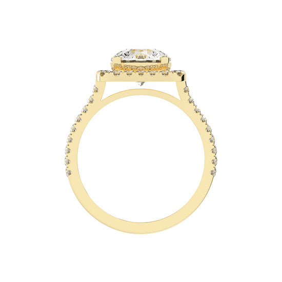 Elegiance Split Shank Round Cut Classic Lab Diamond Ring