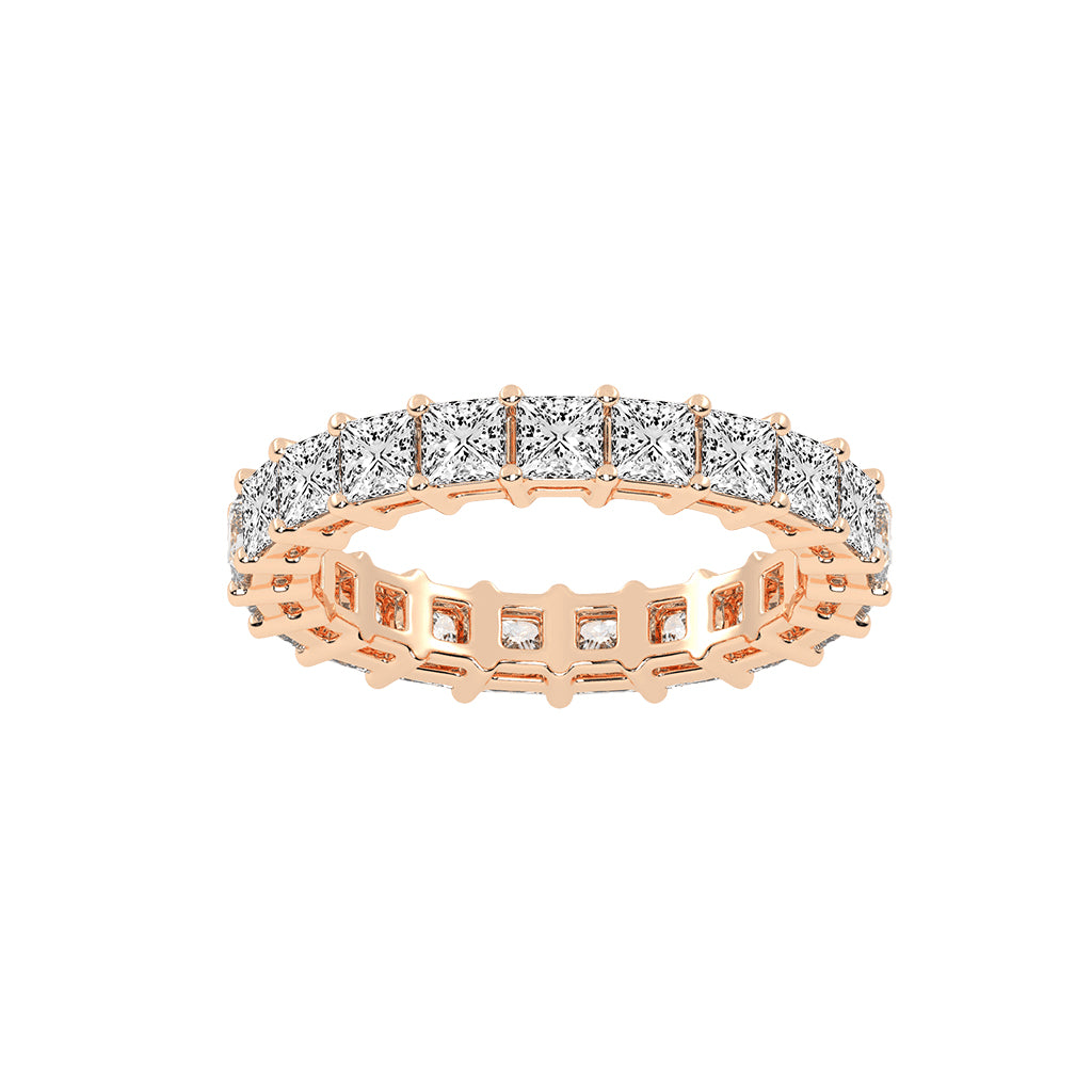 Aluna Princess Cut Bar Set Lab Diamond Ring