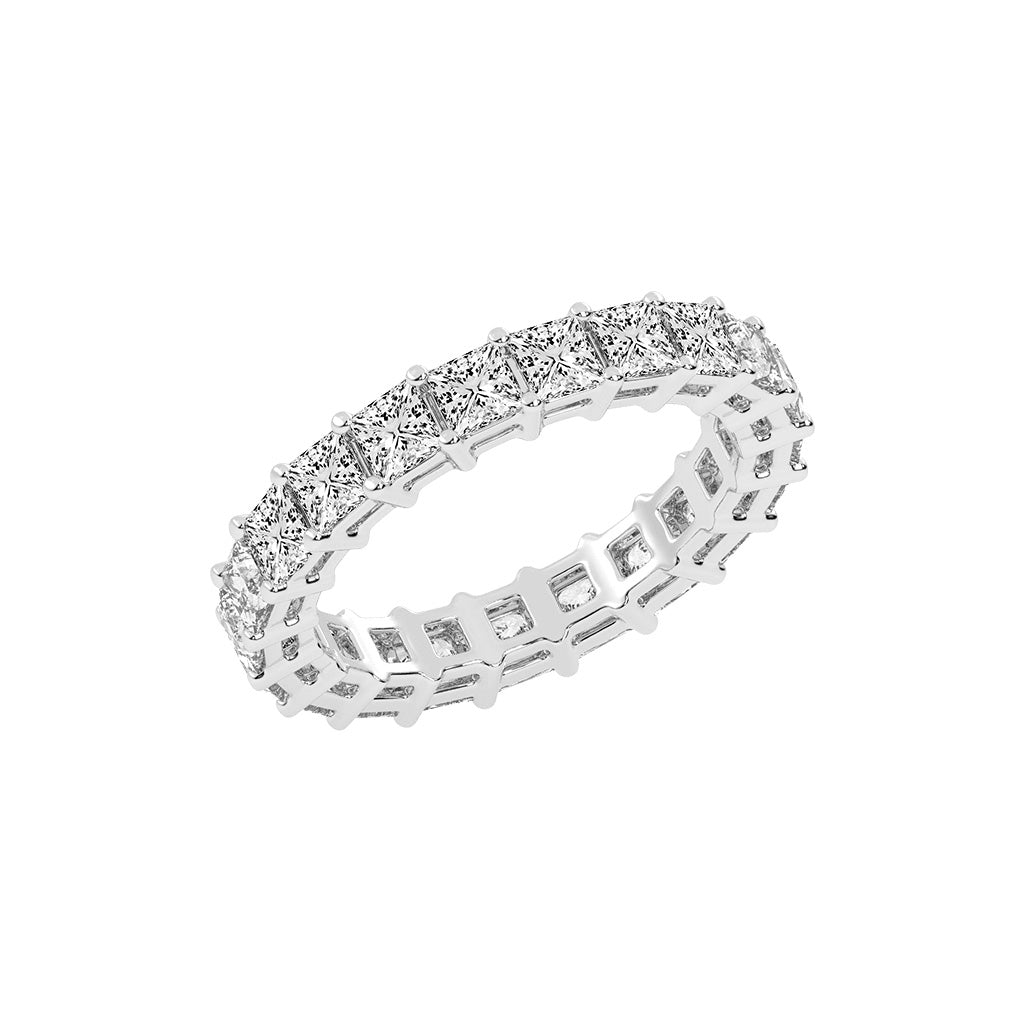 Aluna Princess Cut Bar Set Lab Diamond Ring