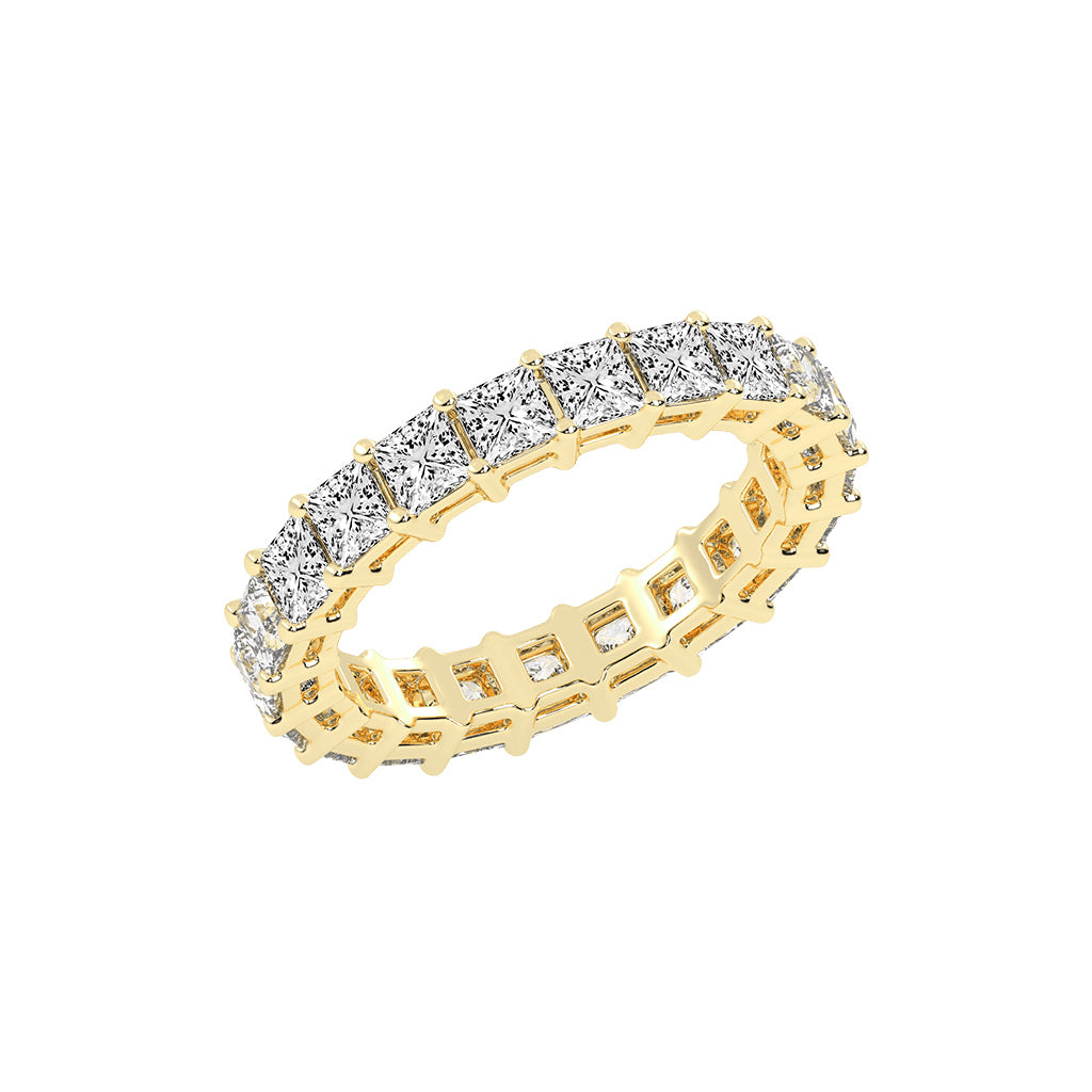Aluna Princess Cut Bar Set Lab Diamond Ring