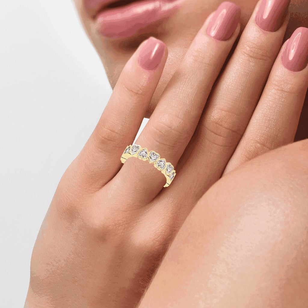 Lustrous Radiant Heart Shape Lab Diamond Ring