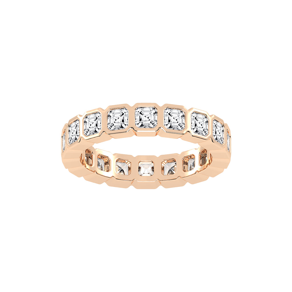 Florene Asscher Cut Bezel Eternity Lab Diamond Ring