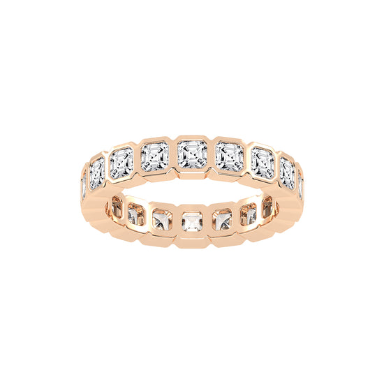 Florene Asscher Cut Bezel Eternity Lab Diamond Ring