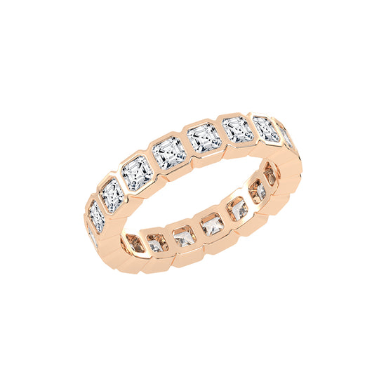 Florene Asscher Cut Bezel Eternity Lab Diamond Ring