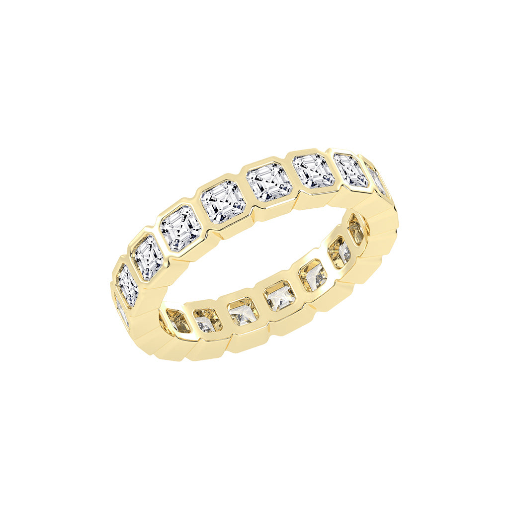 Florene Asscher Cut Bezel Eternity Lab Diamond Ring
