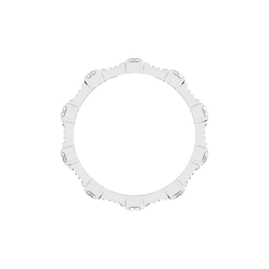 Florisse Round Cut Half Bazel Eternity Diamond Ring