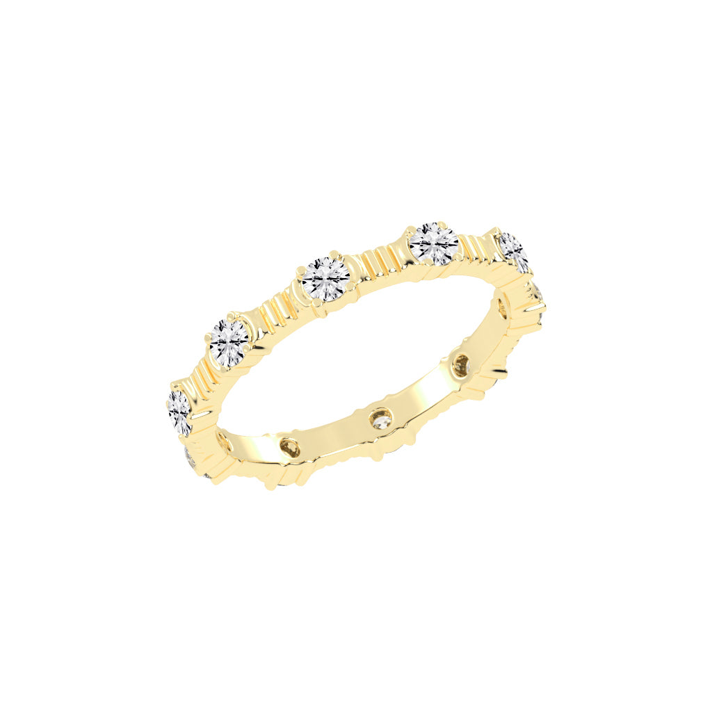 Florisse Round Cut Half Bazel Eternity Diamond Ring