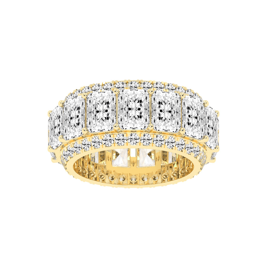 Equamarine Radiant Cut Eternity Lab Diamond Ring
